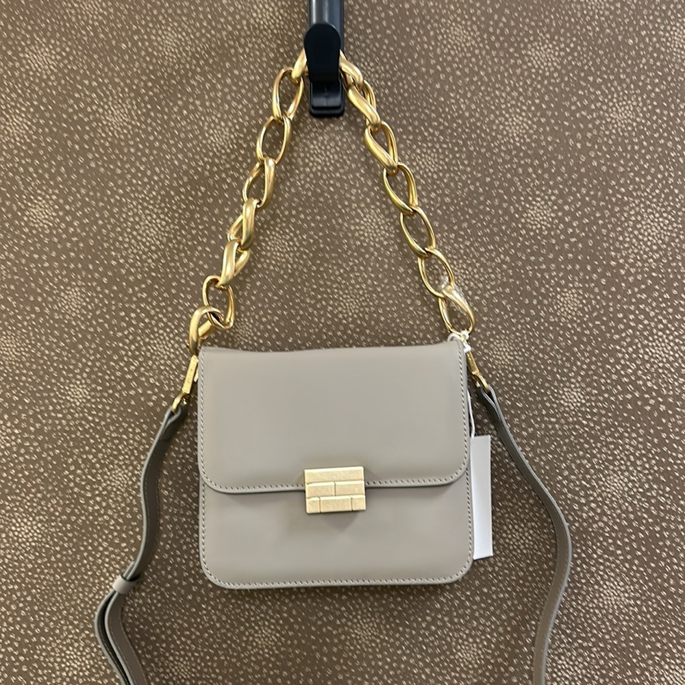 🔥🔥🔥NEW Frame Le Signature Mini Gray Leather Chain Crossbody Bag - Picture 3 of 15